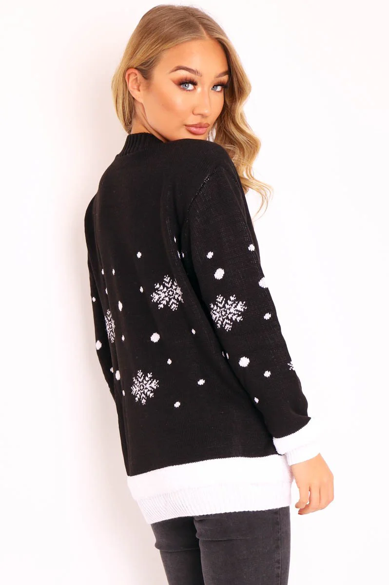 Black A Very Merry Christmas Slogan Jumper - Lotta - Image 5